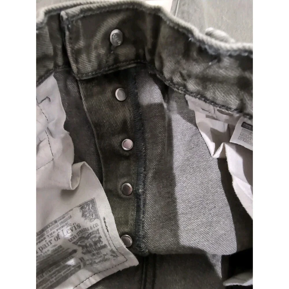 LEVI'S 501 BUTTON FLY MEN'S 34x32(31) WHITE OAK CONE DENIM JEANS OLIVE GREEN EUC
